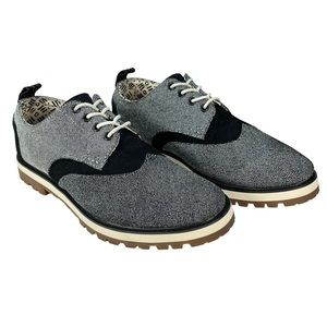 TOMS Men’s 9.5 Brogue V White Caviar Leather‎ Oxford Vibram Sole Shoes